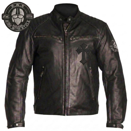 NAŠITEK - RETRO KRIŽ - ČRNE BARVE